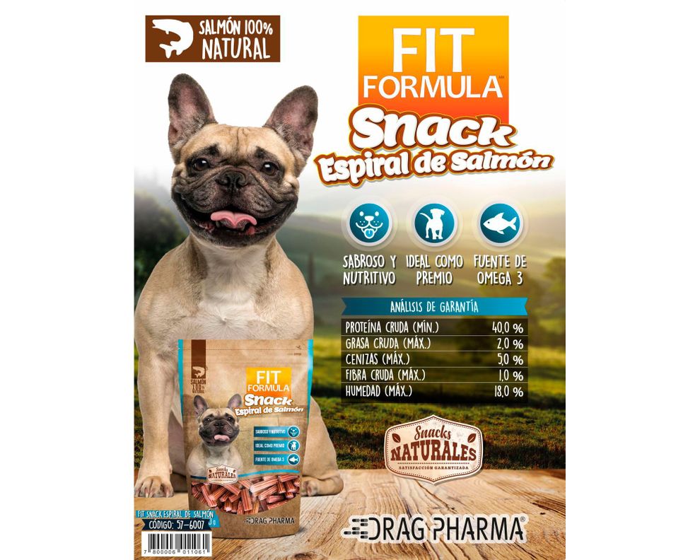 Snack perro todos los tamaños espiral salmón 400g-2