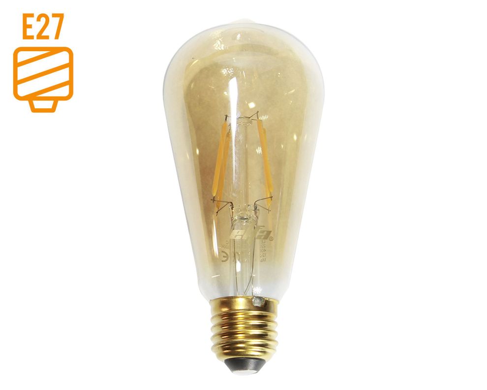 Ampolleta filamento LED 40W E27 luz cálida ST64 Elfa.-0