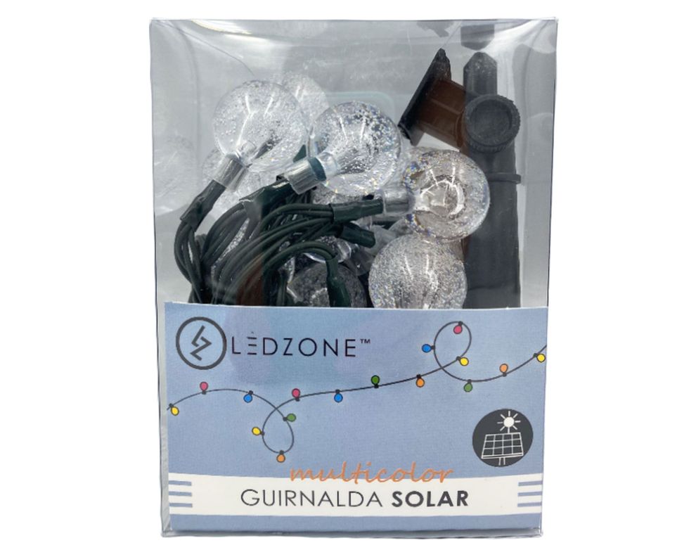 Guirnalda solar 20L luces multicolores Ledzone.-0