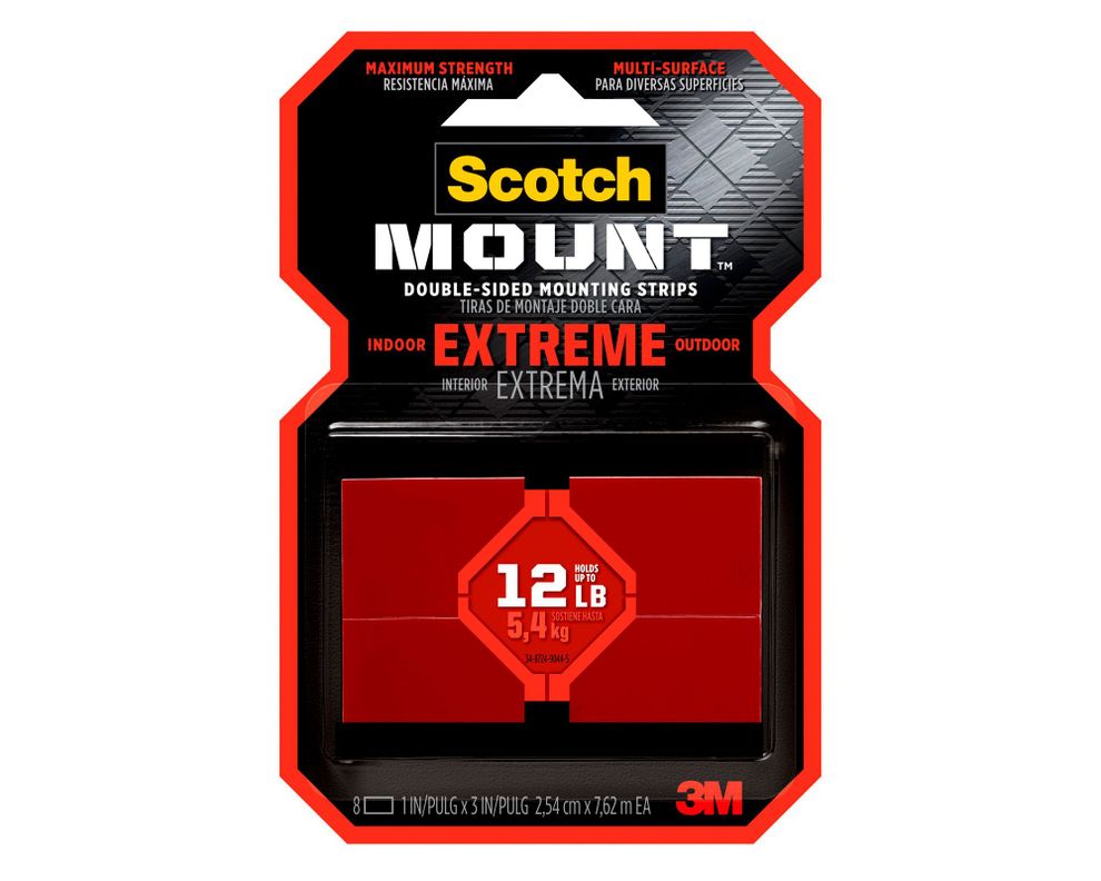 Tiras doble faz Cuadros Extrema 2.54 cm x 7.62 m-0