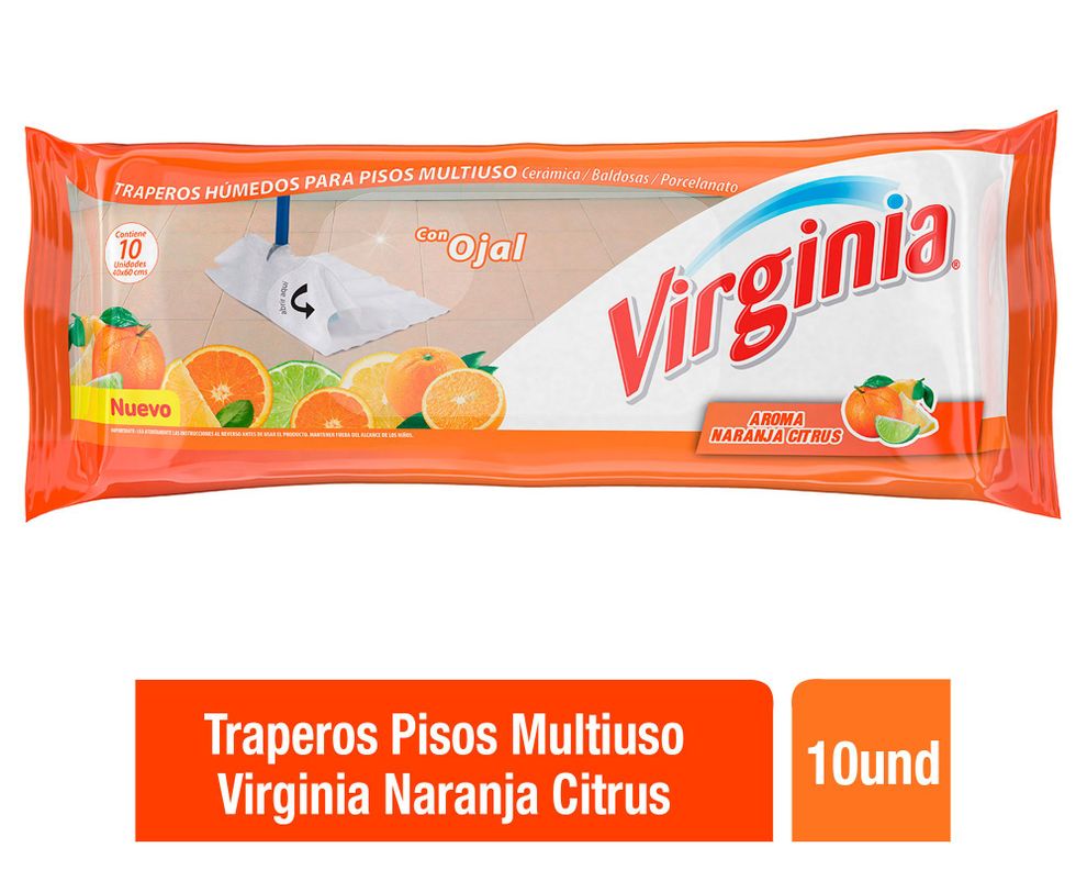 Trapero multiuso naranja citrus 10 unidades Virutex.-0