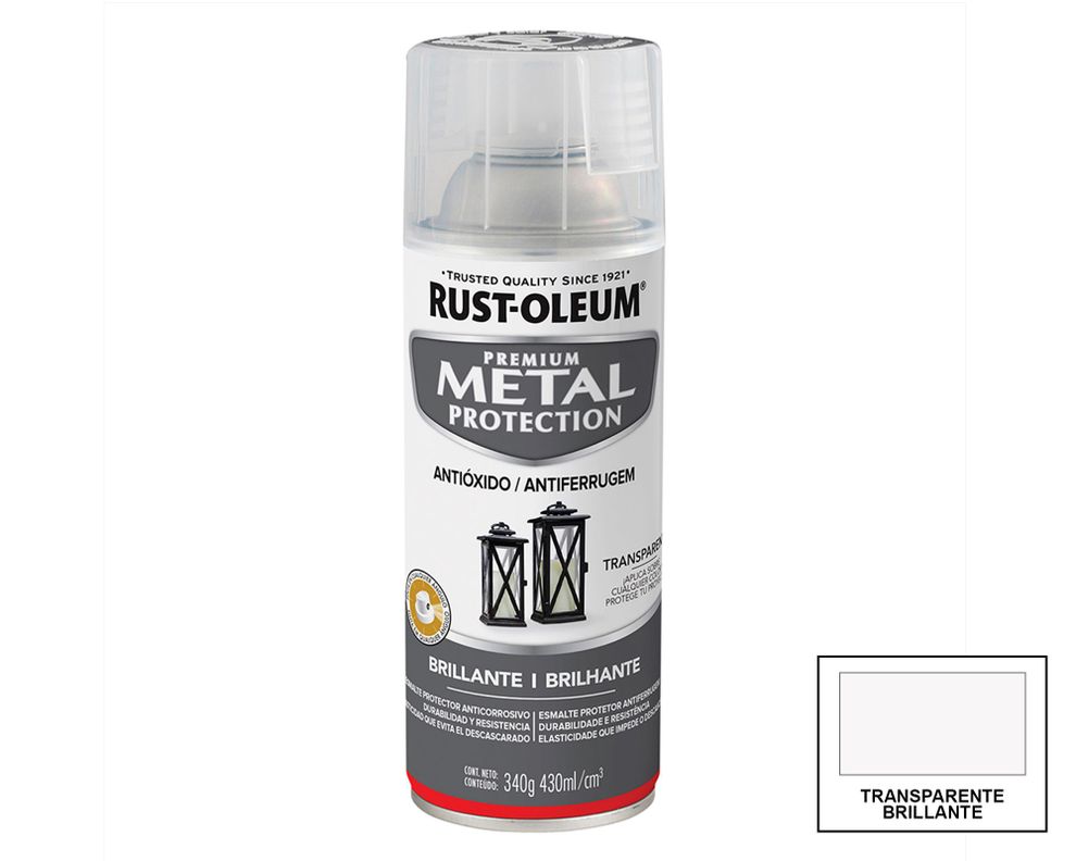 Pintura spray 340 g Metal Protection transparente brillante-0