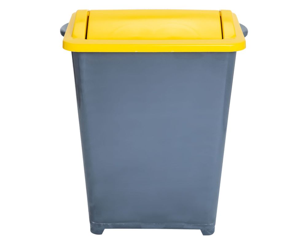 Basurero reciclaje 37 litros tapa vaivén verde Eco Hogar-0