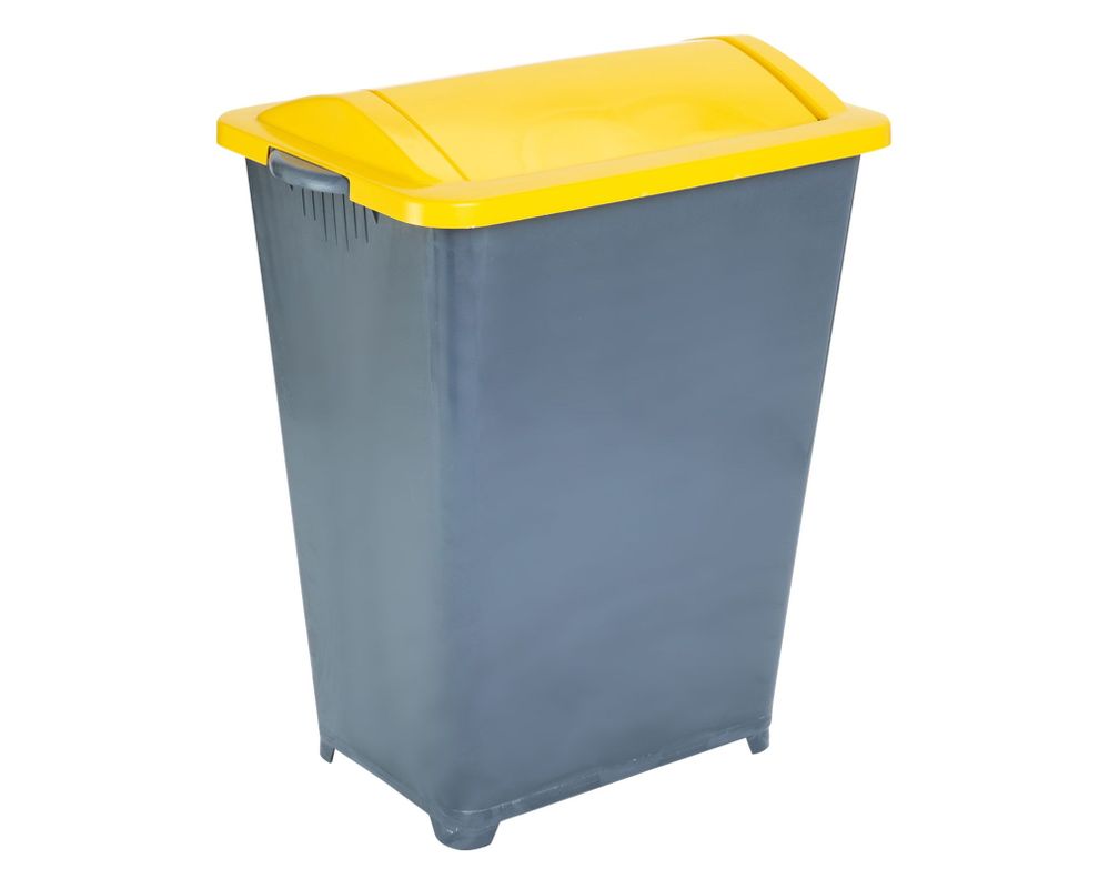 Basurero reciclaje 37 litros tapa vaivén verde Eco Hogar-1