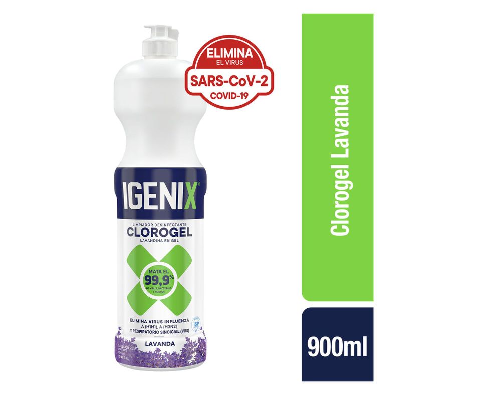 Limpiador desinfectante cloro gel 900 ml Igenix lavanda Virginia-0