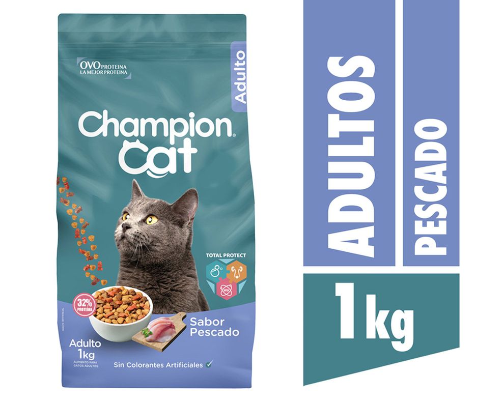 Alimento seco gatos 1 kg pescado Champion Cat.-0