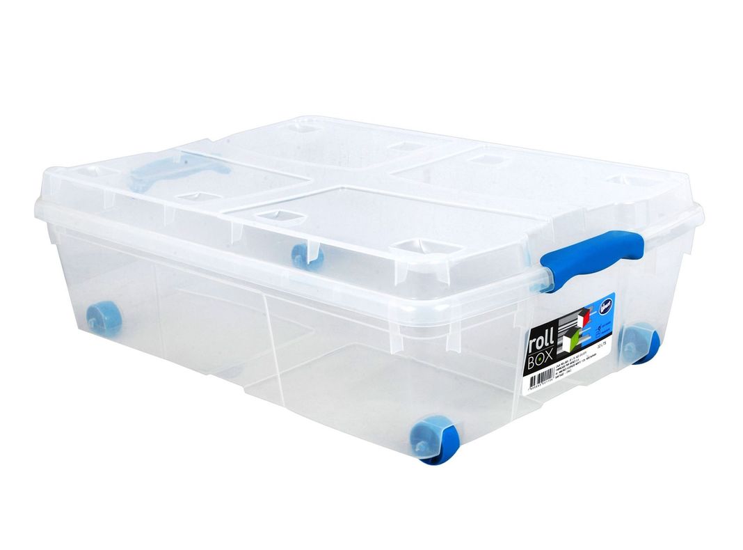 Caja organizadora 32 litros Rollbox transparente Wenco-0