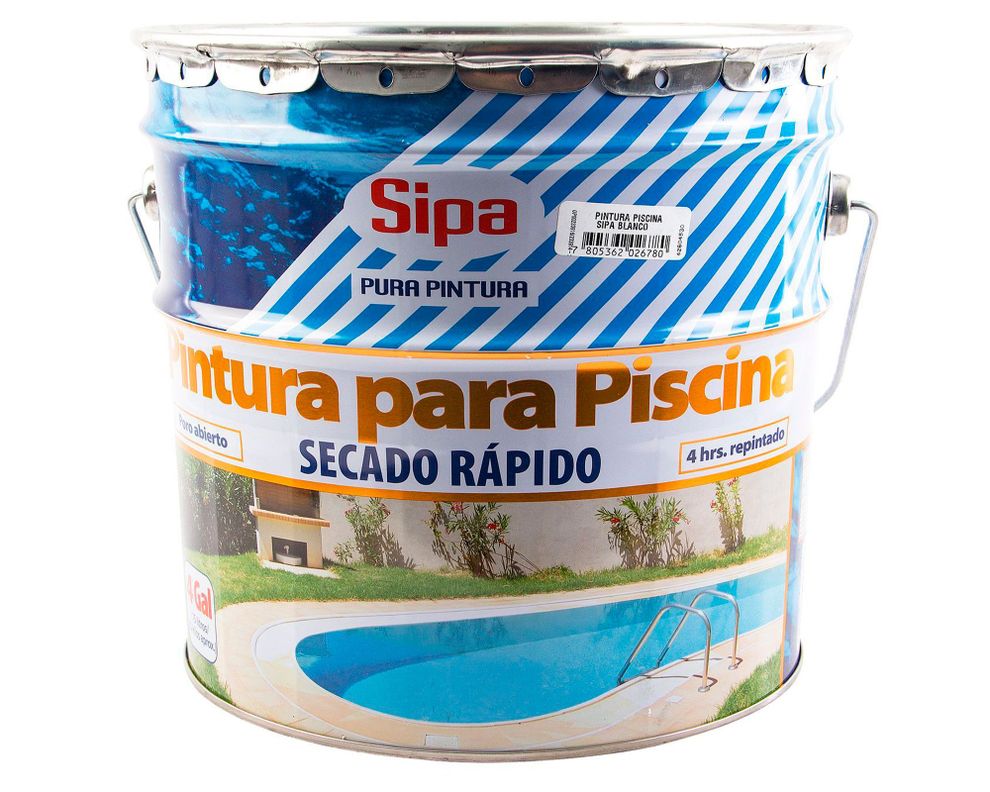 Pintura para piscina 1 tineta blanco Sipa-0