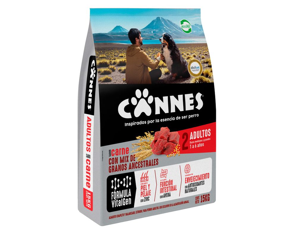 Alimento perro 15 kg Premium carne pollo y cereales Cannes-1