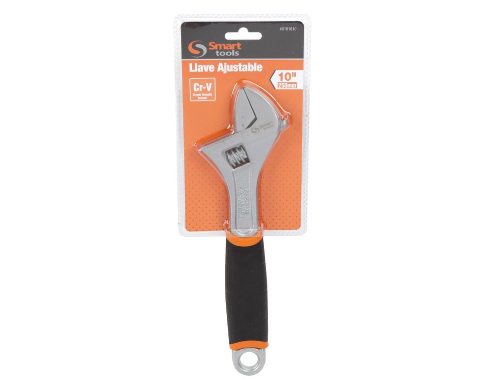 Llave francesa 10'' niquelada Smart Tools.-1