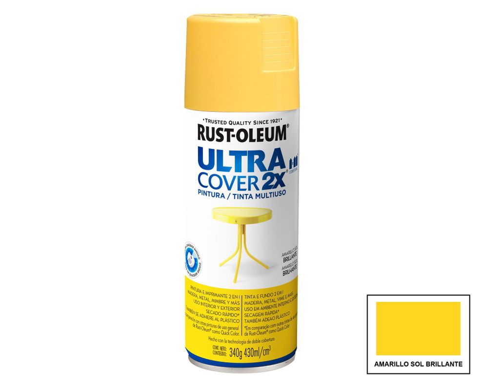 Pintura spray 430 ml Ultra cover 2X amarillo sol brillante Rust-Oleum-0