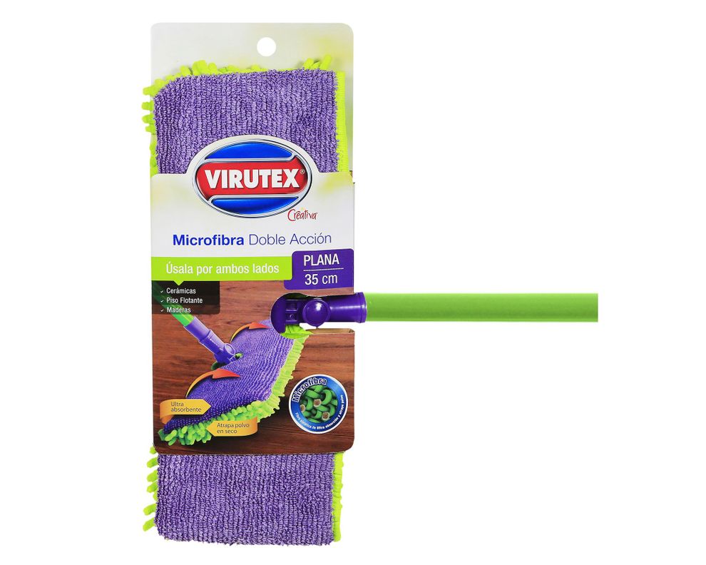 Mopa plana doble acción 35 cm microfibra Virutex-0