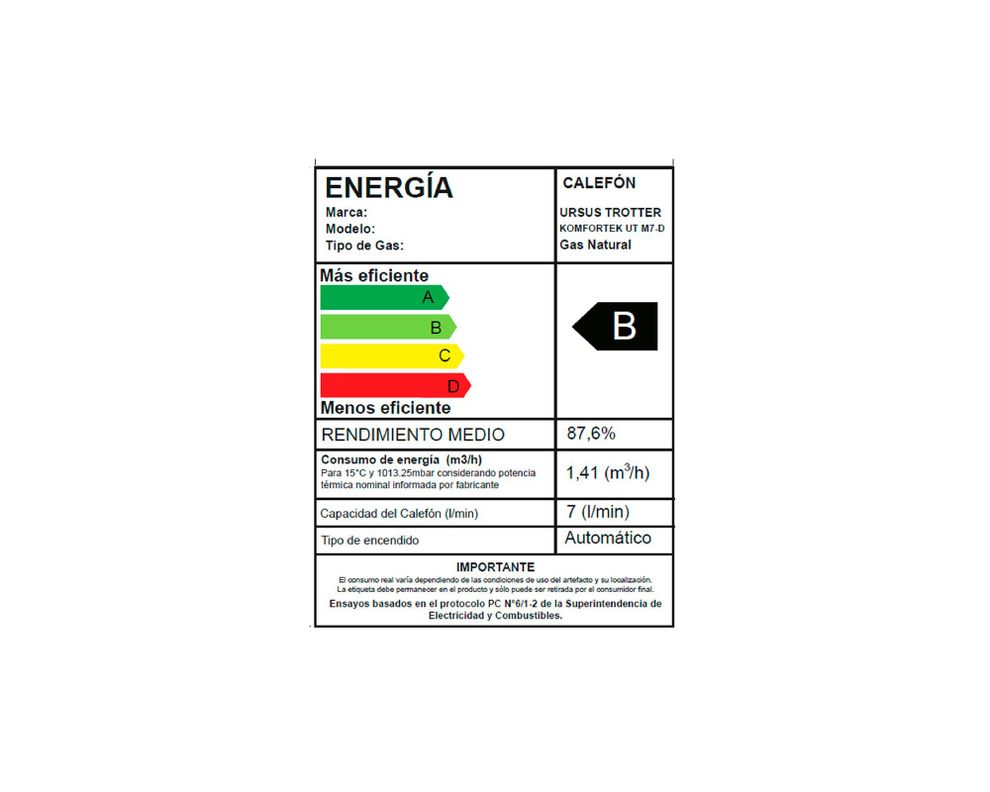 Calefont Komfortek UT M7-D 7 lt tiro natural gas natural-5