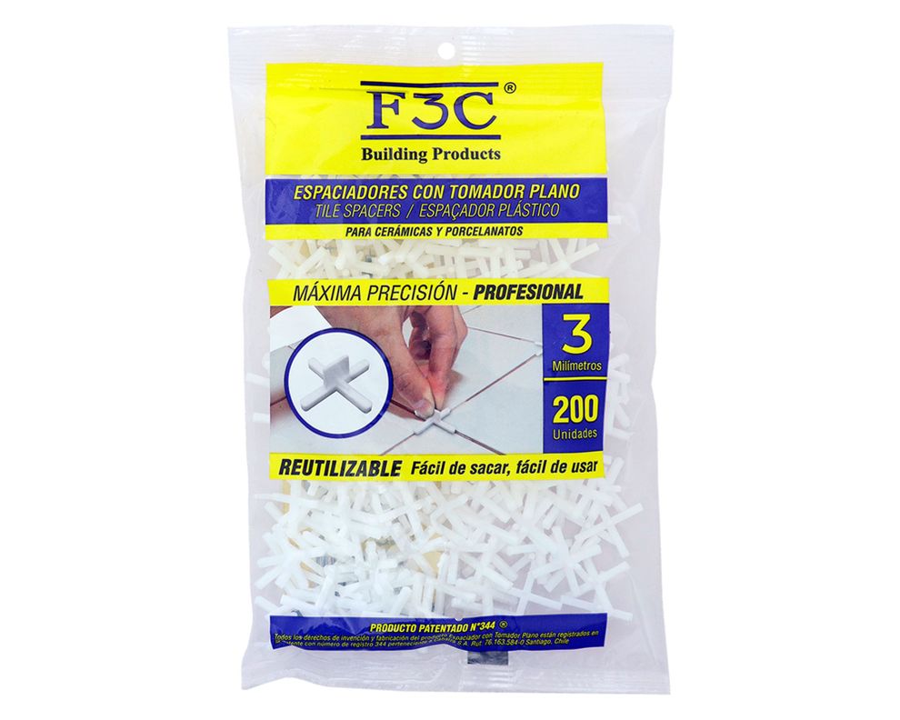 Espaciador con tomador 3 mm 200 unidades F3C-1