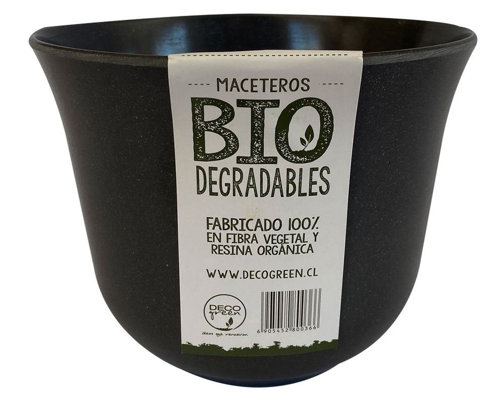 Macetero 16 cm curvo negro-0