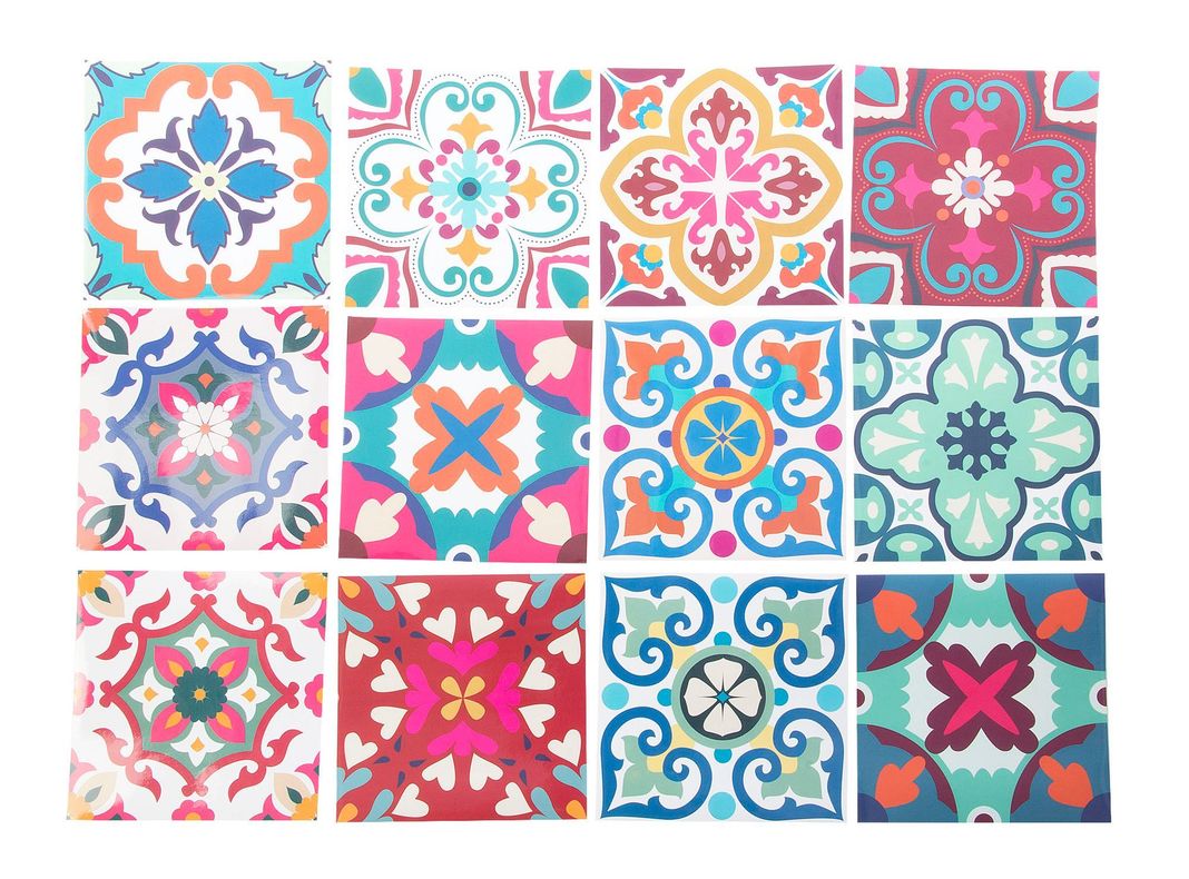 Vinilo adhesivo mural 15x15cm Florencia 12 unidades-0