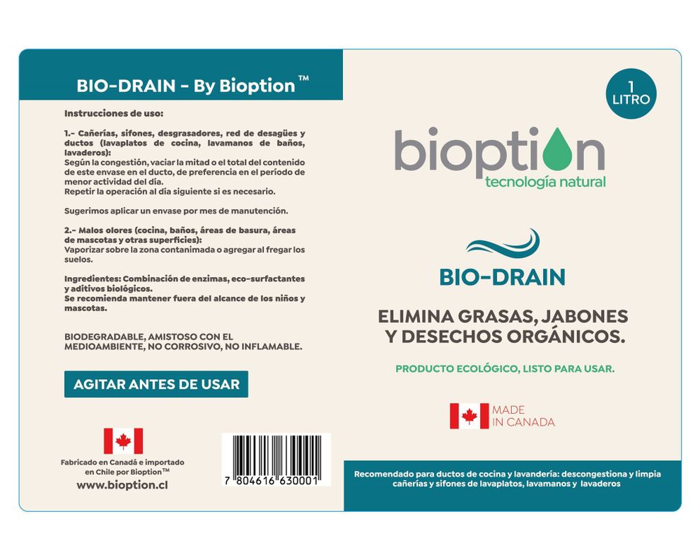 Destapa cañerías 1 litro Bio-Drain Bioption-3
