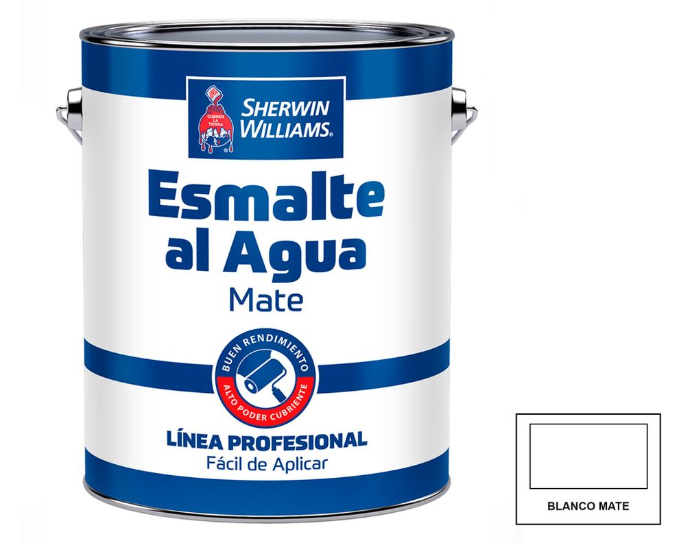 Esmalte al agua Línea Profesional blanco mate 1 galón-0