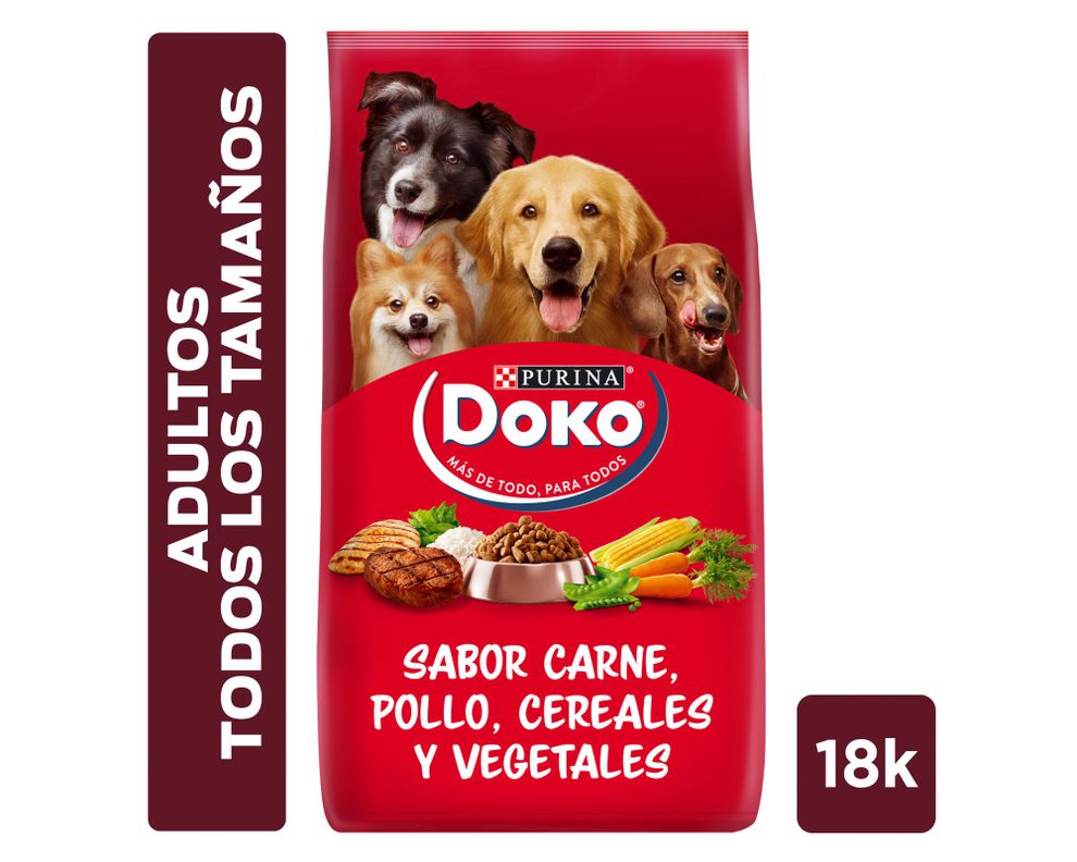 Alimento seco perro adulto Carne, Pollo, Cereales y Vegetales 18 kg-0