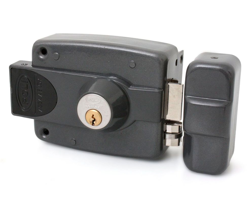 Cerradura de sobreponer eléctrica 3010 ST negro Poli-2