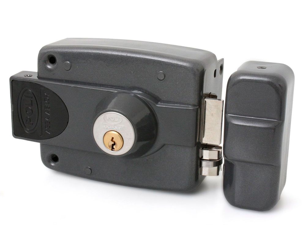 Cerradura de sobreponer eléctrica 3010 ST negro Poli-4