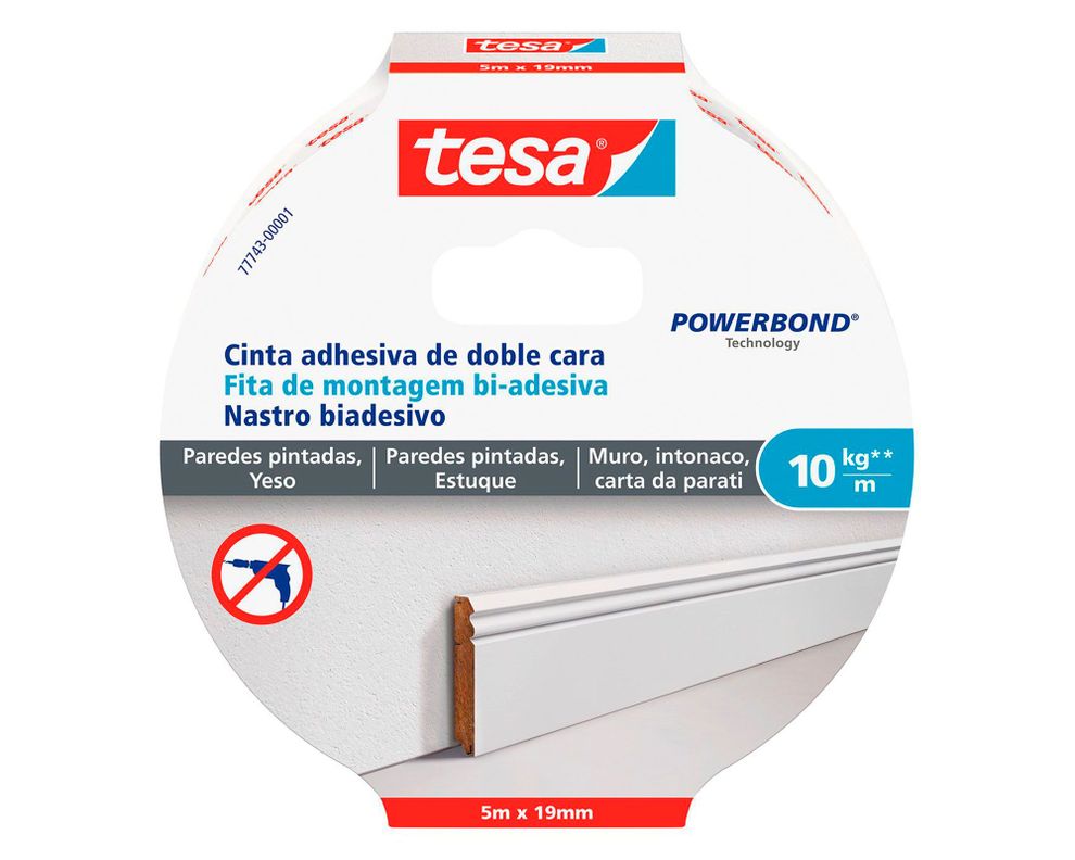 Cinta de montaje superficies delicadas 5 m x 19 mm Tesa-0