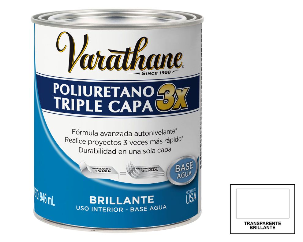 Protector de madera 946 ml 3X triple capa brillante Varathane.-0