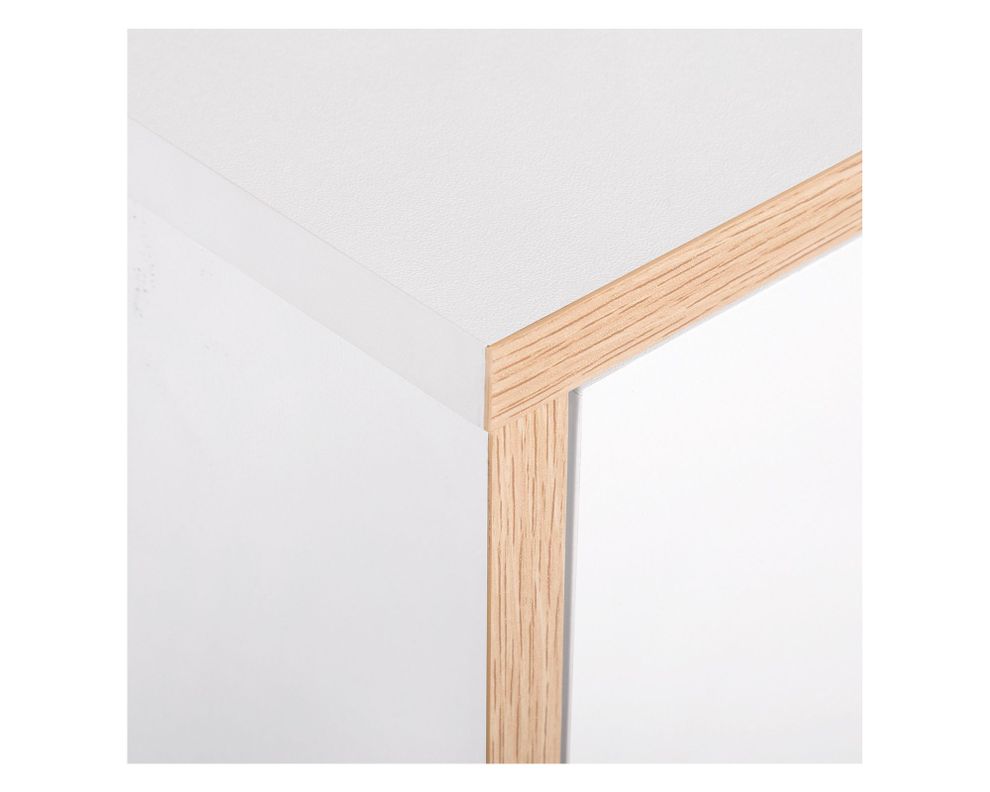 Cómoda Loto blanco/natural 80x80x38 cm 4 cajones-3