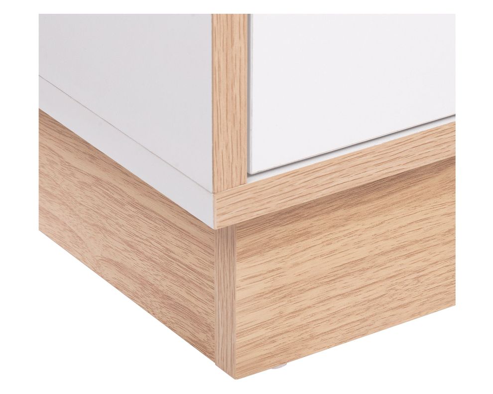 Cómoda Loto blanco/natural 80x80x38 cm 4 cajones-4