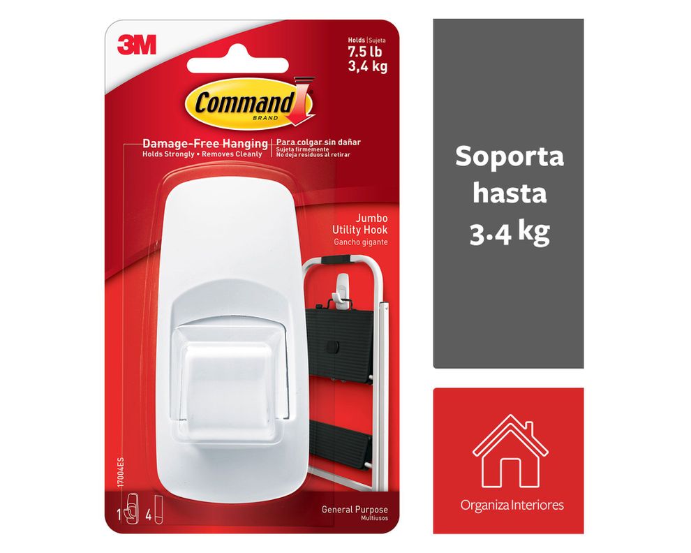 Gancho adhesivo Jumbo blanco Command.-0