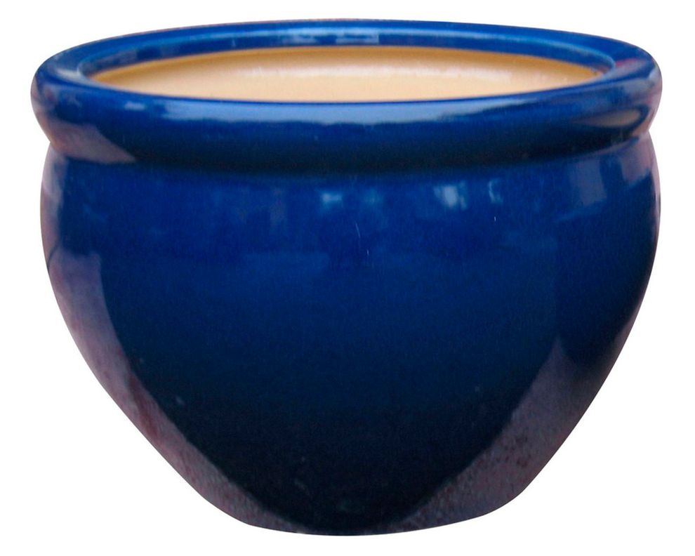 Maceta cerámica Aline L azul Glossy-0