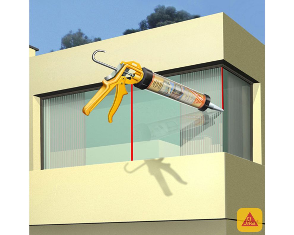 Sellador de silicona acética 280 ml Sikasil AC transparente Sika-3