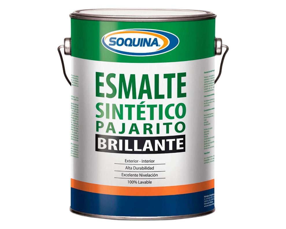 Esmalte sintético 1 galón Pajarito aluminio brillante Soquina-0