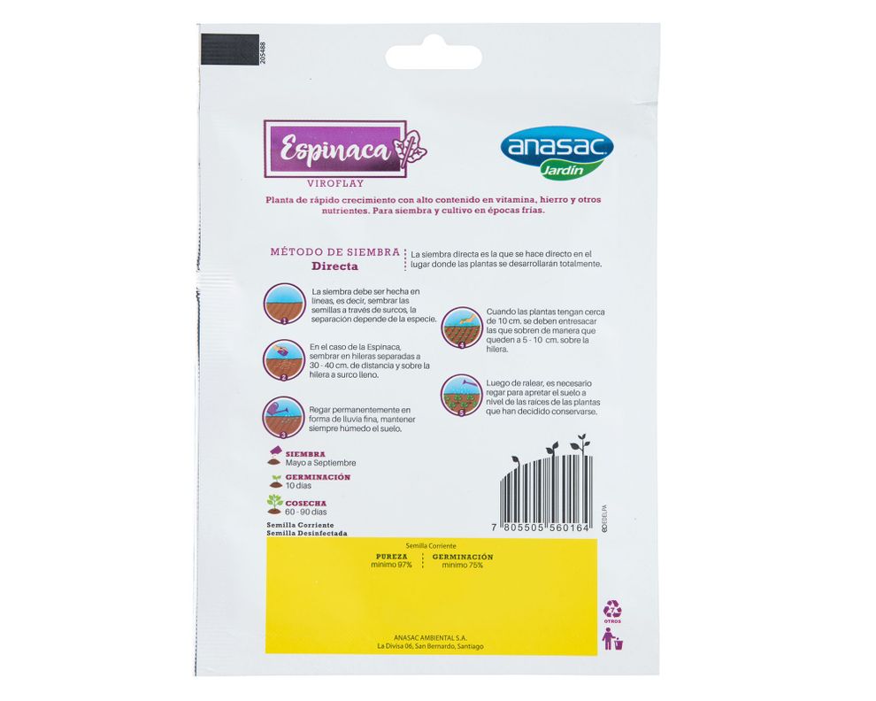 Semilla espinaca 5 gr Anasac-2