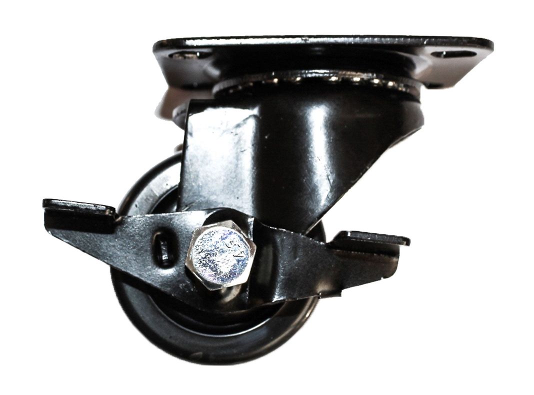 Rueda 50 mm placa con freno negro Gevemac-1
