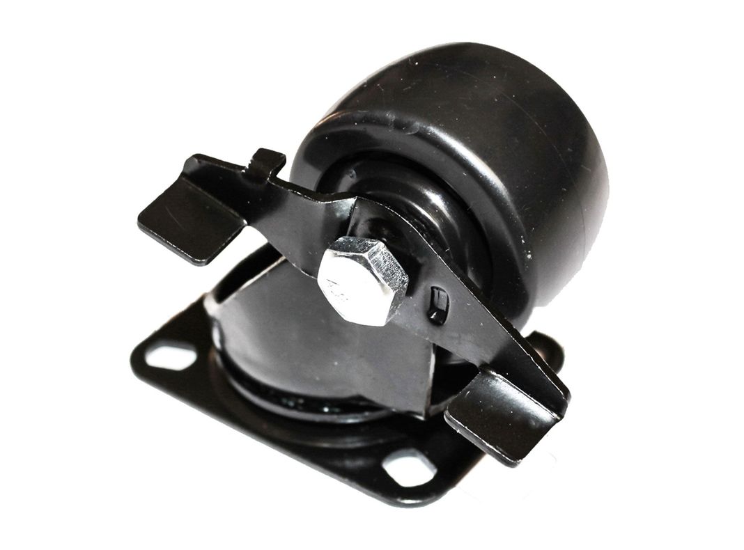 Rueda 50 mm placa con freno negro Gevemac-2