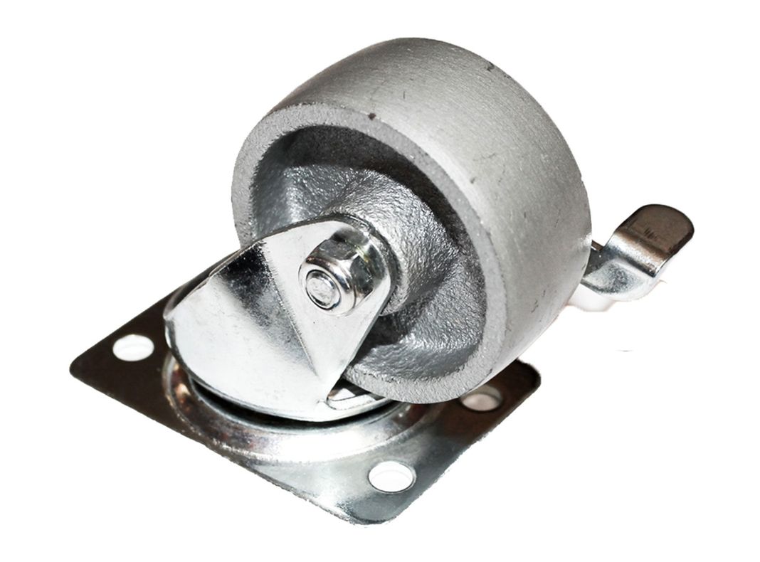 Rueda 50 mm placa con freno gris Gevemac-1