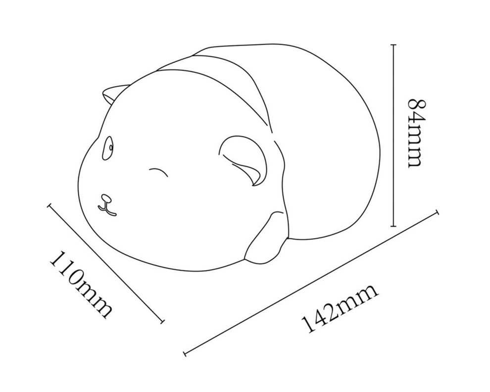 Lámpara infantil LED USB Hámster luz cálida-3