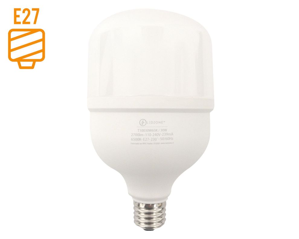 Ampolleta LED 30W E27 luz fría High power Ledzone-0