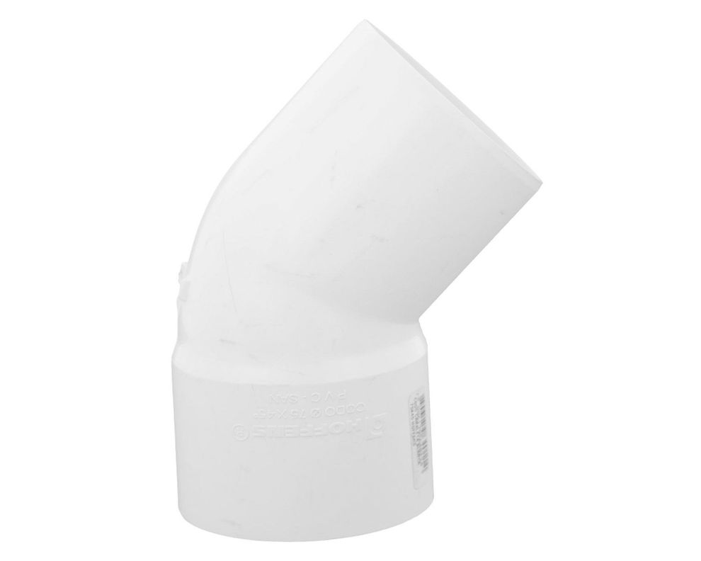Codo 45º M-H PVC blanco-0