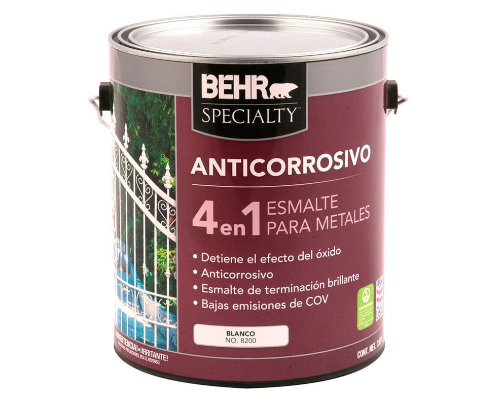 Anticorrosivo 1 galón 4 en 1 blanco brillante Behr-0