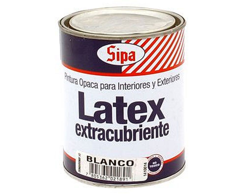 Látex 1/4 galón Extracubriente blanco mate Sipa-0