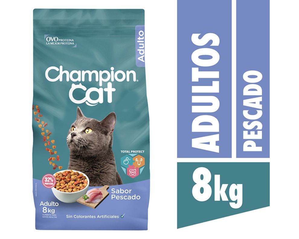 Alimento seco gatos 8 kg pescado Champion Cat.-0