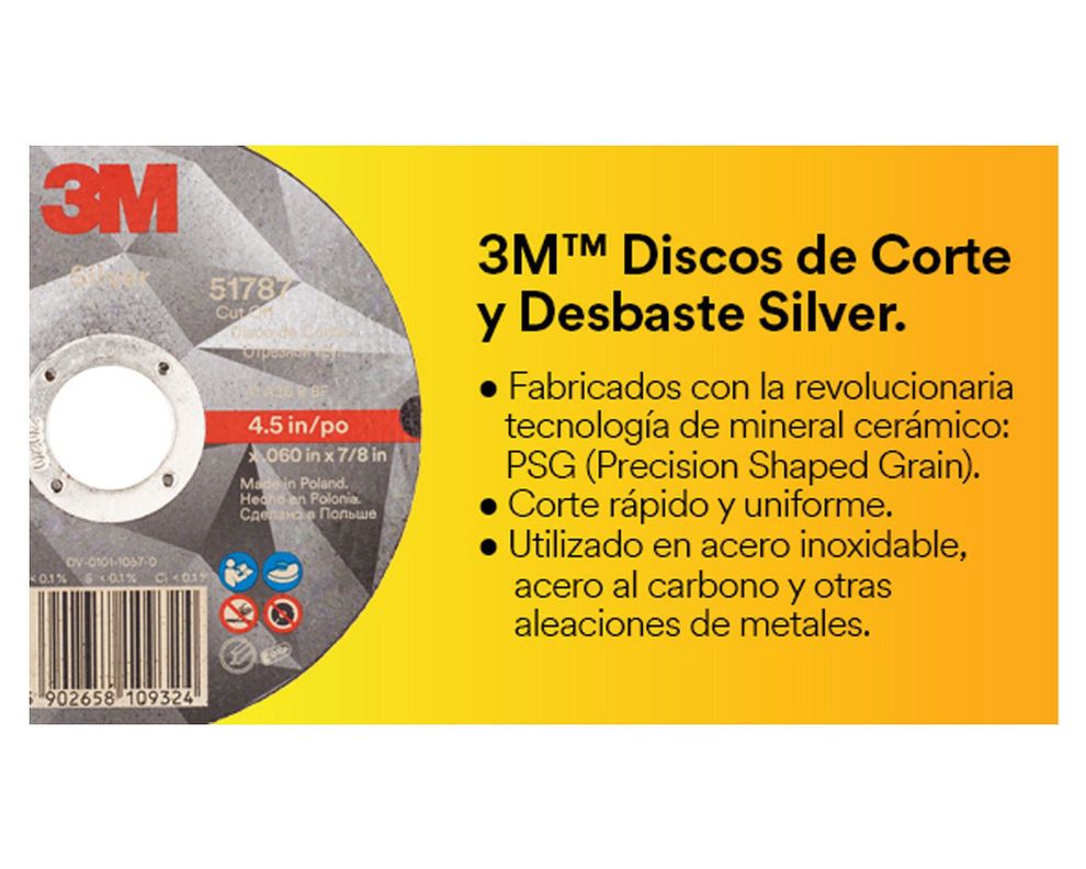 Disco corte 4,5''x 1 mm silver 3M-1