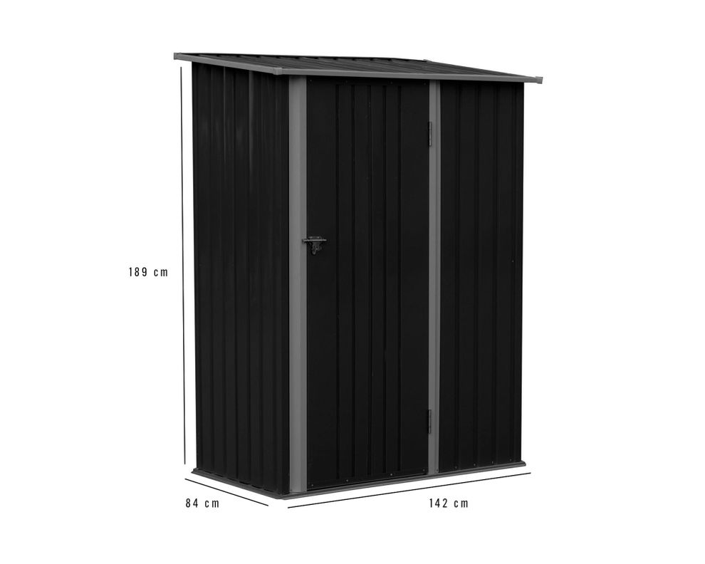 Bodega jardín 142x84x189 cm gris-5