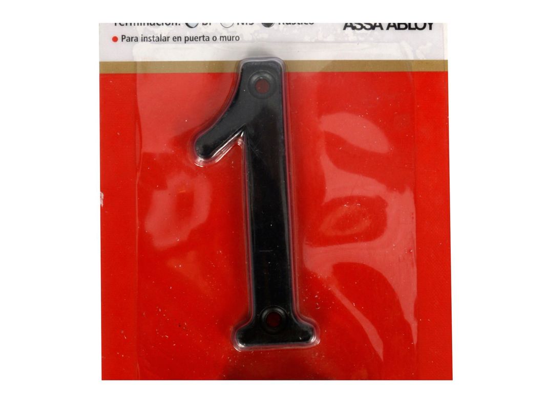 Número 1 8,5 cm Rústico negro Poli-1