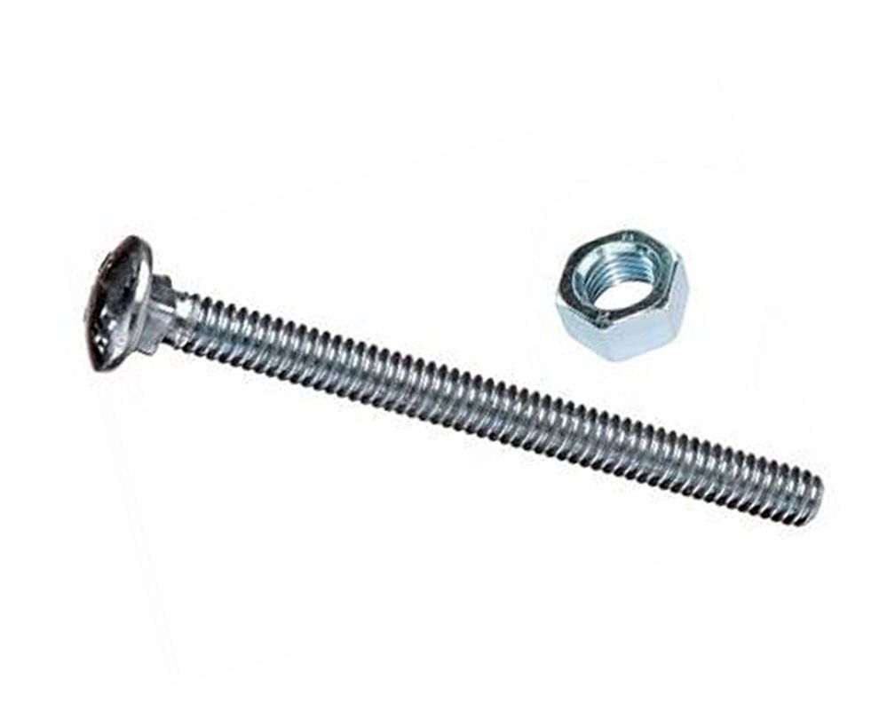 Perno coche 1/4'' x 2'' zincado con tuerca blister 4 unidades Imporper-0