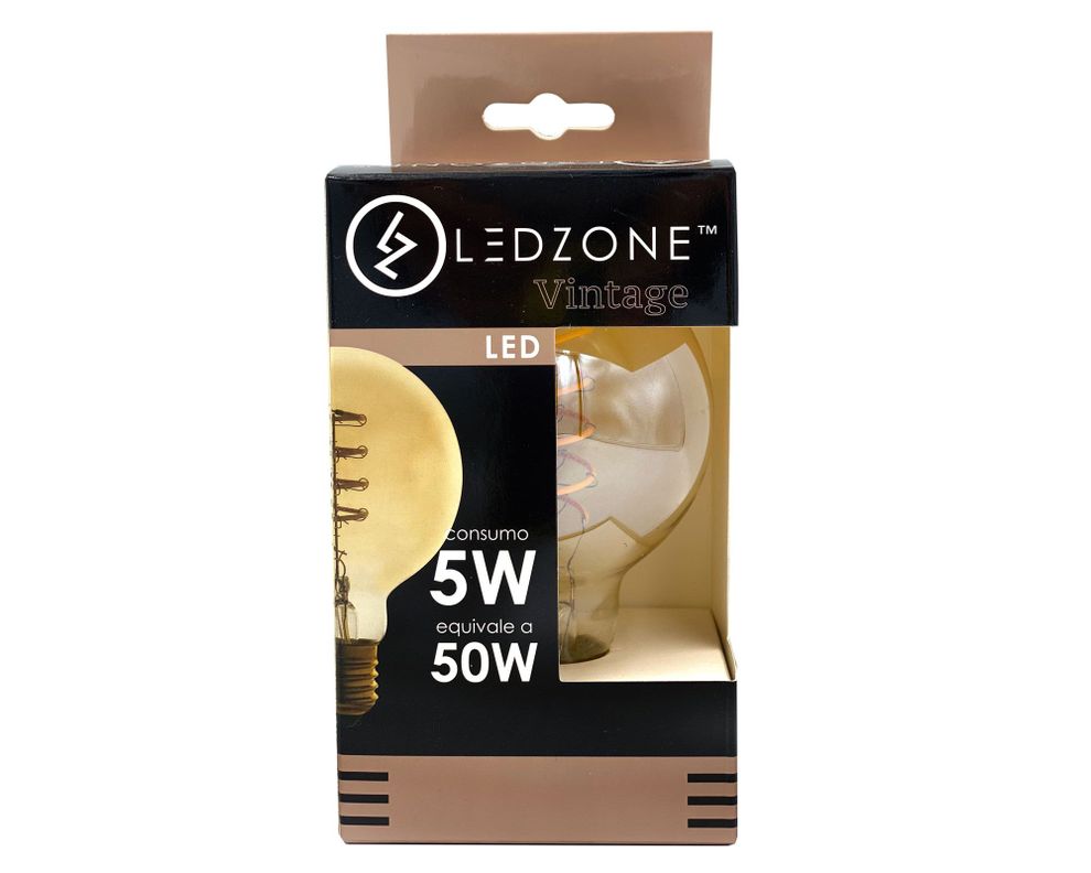 Ampolleta LED 5W E27 luz cálida espiral vintage Ledzone-1
