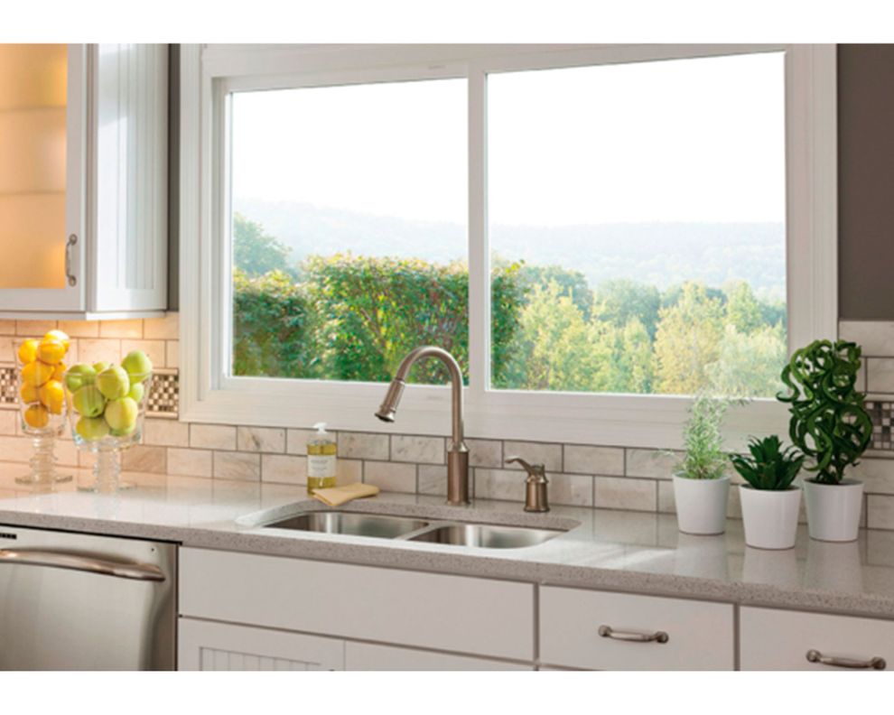 Ventana PVC 120x120 cm Monolítica 2 hojas correderas Blanco-0