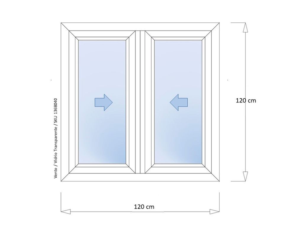 Ventana PVC 120x120 cm Monolítica 2 hojas correderas Blanco-2